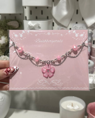 Floral charm necklace