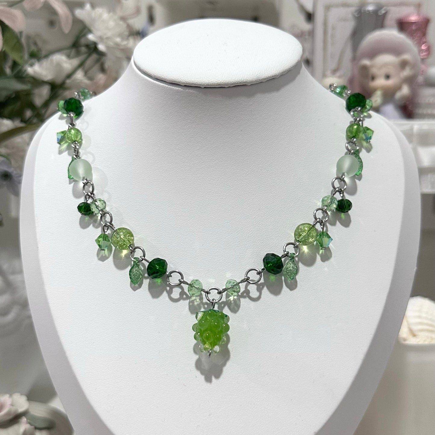 Green Berry Cluster necklace
