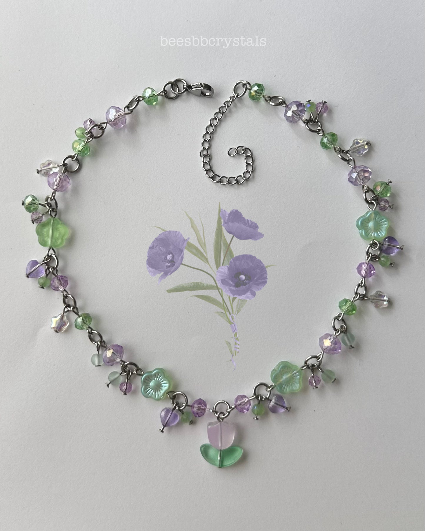 Floral cluster necklace