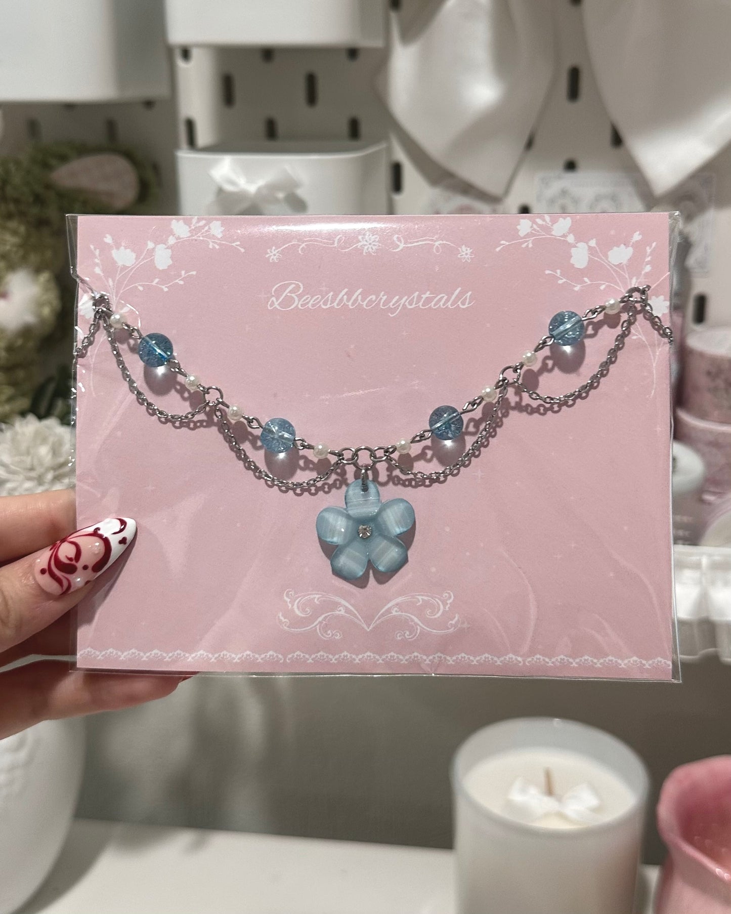 Floral charm necklace