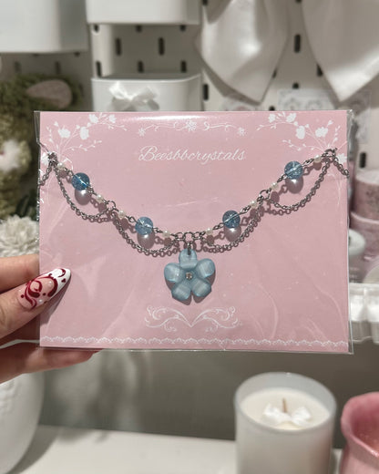 Floral charm necklace