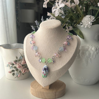 ‘Dragonfly meadows’ Cluster Necklace