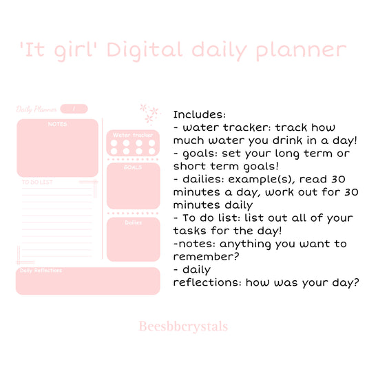 'IT GIRL' Digital Daily planner